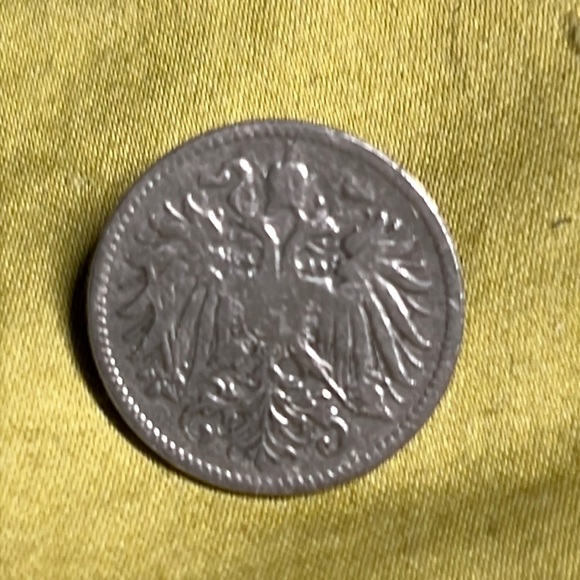 Austria 10 Heller 1893 coin made into a button - Picture 1 of 3